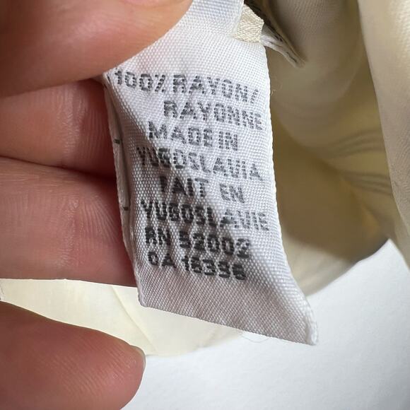 LIZ CLAIBORNE Striped Short Sleeve Blazer Double Breasted Beige Black Size 8 - Picture 7 of 9